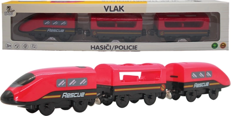 Babu trenino pompieri con vagoni magnetici a batteria
