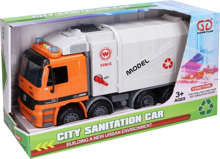 Camion della spazzatura con effetti luminosi e sonori 36,3 cm - 1 pezzo
