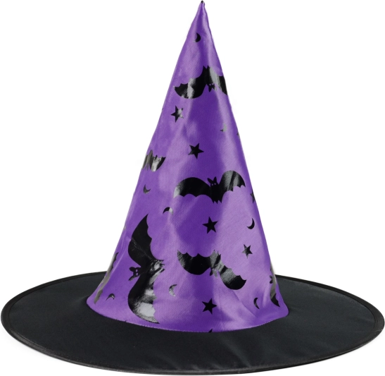 cappello da strega per bambini con stampa di pipistrelli