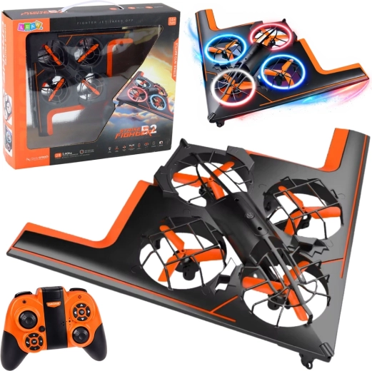 Drone RC quadricottero con illuminazione LED e controllo tramite app