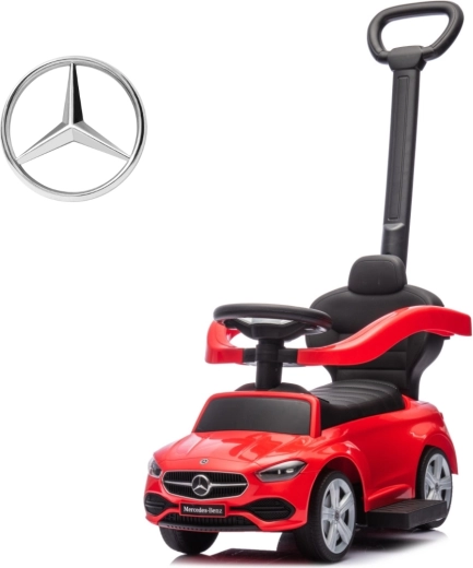 Milly Mally cavalcabile con maniglione di spinta Mercedes-Benz C-Class rosso