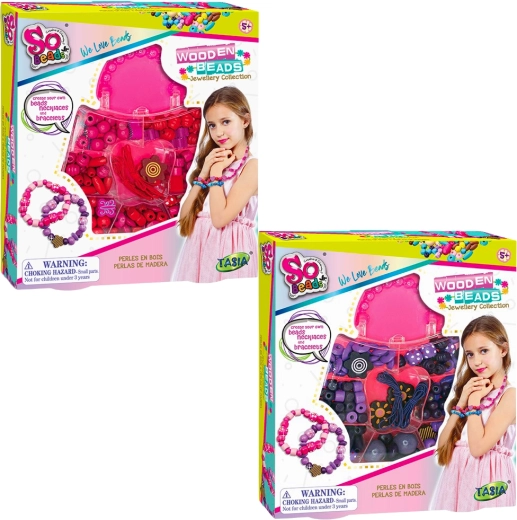 Tasia set di perline in legno per braccialetti, 2 varianti