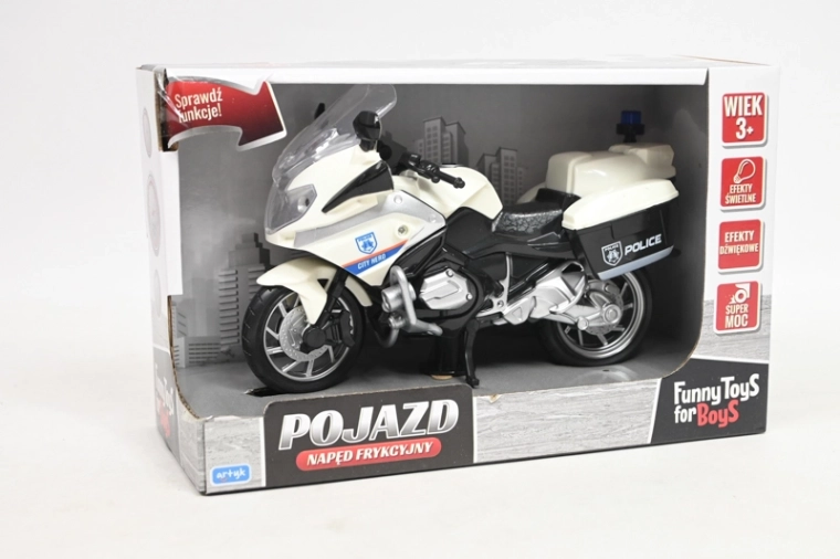 Moto della polizia a frizione con luce e suono