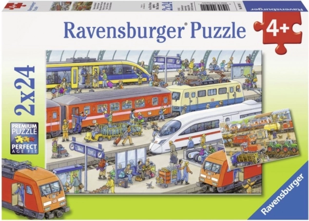 Puzzle Stazione Ferroviaria Affollata 2x24 pezzi Ravensburger
