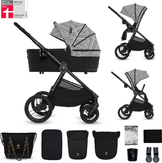 KINDERKRAFT Nea 2 passeggino combinato 2in1 Lunar Black Bizuu