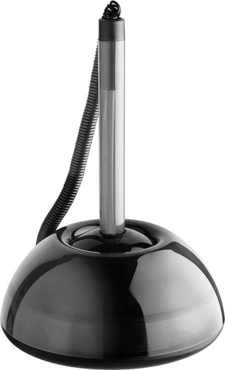 Penna a sfera con base ICO Lux, trasparente nera