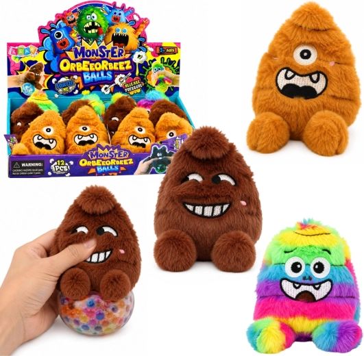 Mostriciattolo di peluche antistress da schiacciare con glitter 8 cm - 1 pezzo