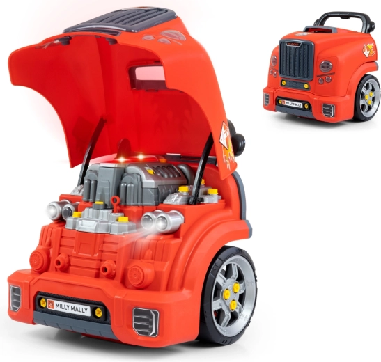 Milly Mally N-GINE – modello realistico della parte anteriore dell’auto con cofano apribile, luci e suoni