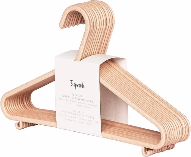 3 Sprouts grucce per bambini in paglia di grano rosa, 15 pezzi