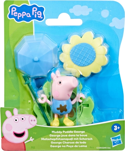 Hasbro – Peppa Pig: divertimento nelle pozzanghere – figura di George con accessori