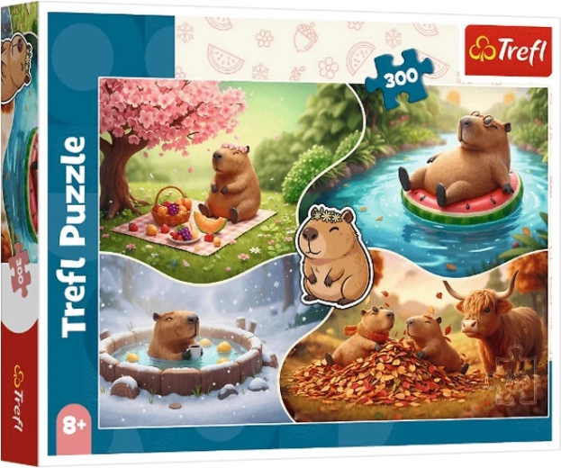 Puzzle da 300 pezzi: quattro stagioni con capibara