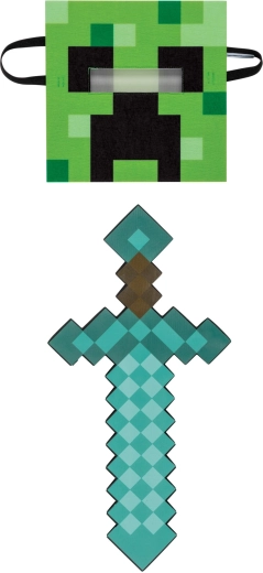 Minecraft set maschera e spada in schiuma Creeper