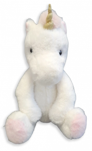 Unicorno di peluche bianco 40 cm