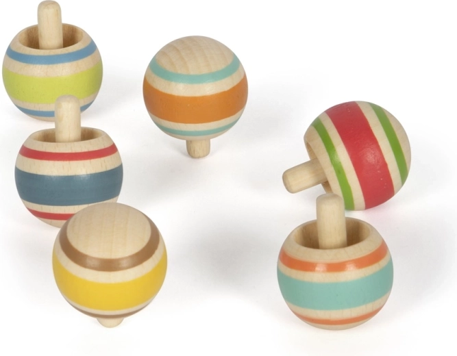 Small foot Trottola in legno con strisce 1 pz