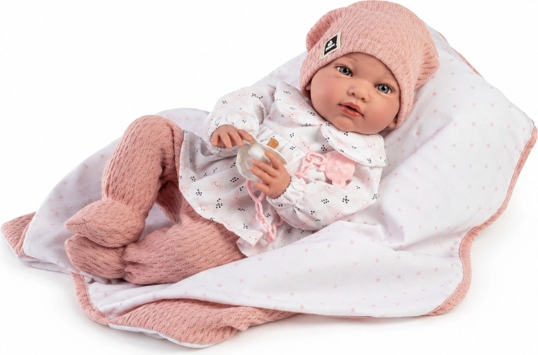 Guca Ada bambola realistica ponderata a forma di neonato con suoni e corpo morbido in tessuto, 42 cm