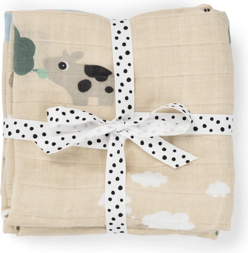 Done by Deer pannolini in mussola tiny farm color sabbia (2 pz)