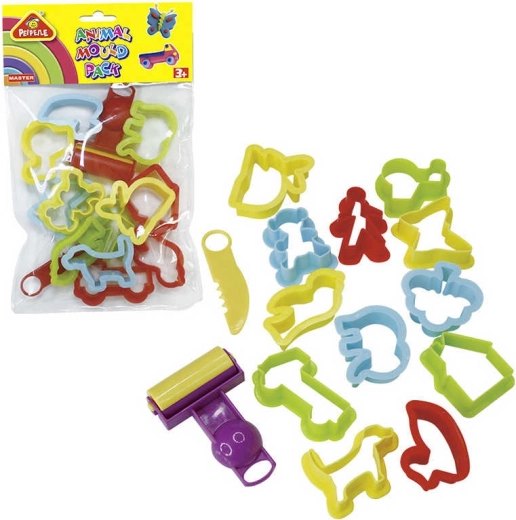 Set di stampini in plastica con coltello e mattarello (12 pz)