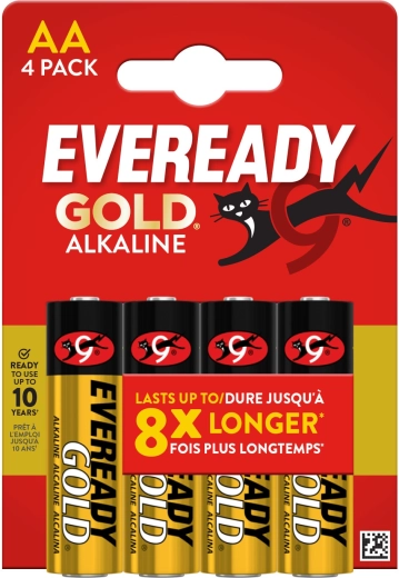 Batterie alcaline AA ENERGIZER Eveready Gold, 4 pz