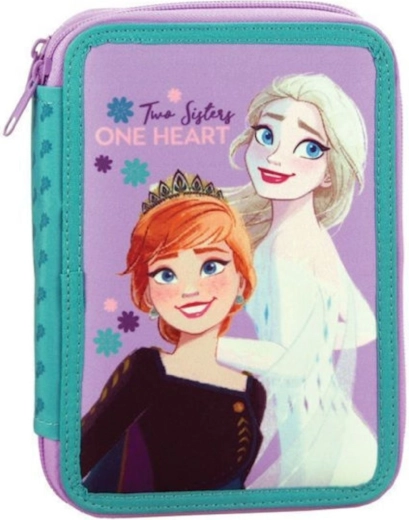 Astuccio scolastico Frozen Elsa e Anna a due scomparti, completamente attrezzato