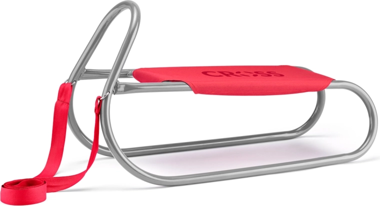 Slittino Cross metallico argento-rosso