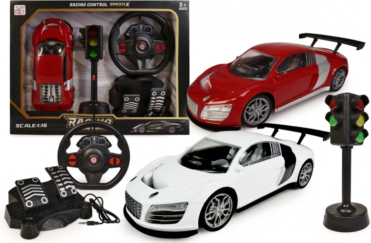 Auto RC con volante e segnalazione luminosa