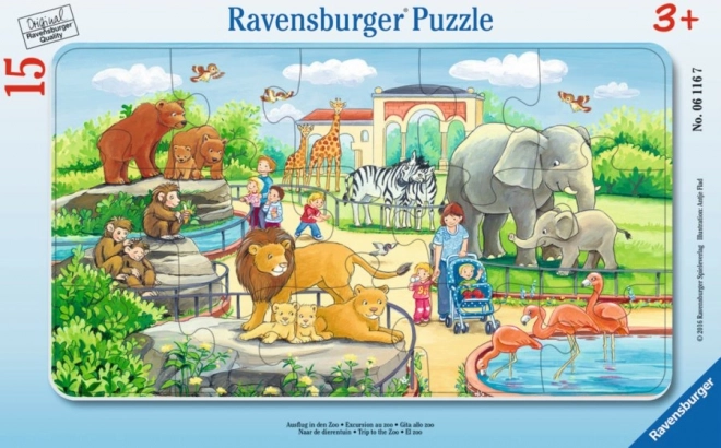 Ravensburger puzzle per bambini in cornice 15 pezzi – gita allo zoo