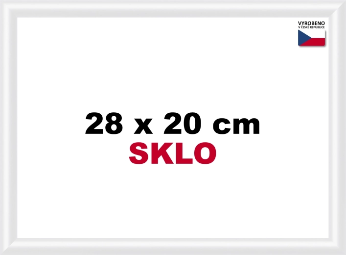 Cornice fotografica in plastica 28 × 20 cm – bianca