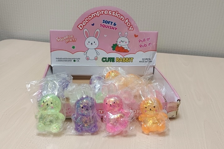 Coniglietto antistress glitterato - 1 pezzo