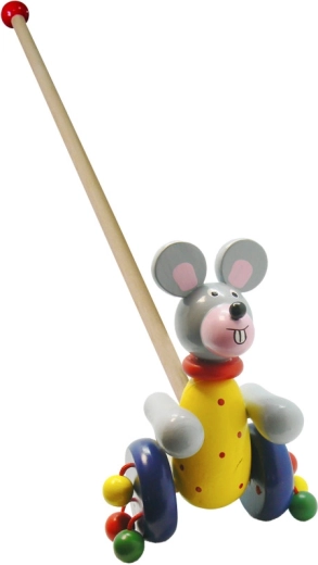 Babu topo in legno su bastone per bambini