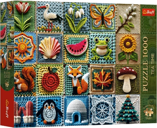 Puzzle Trefl Premium Plus "Tea time: quattro stagioni all’uncinetto" 1000 pezzi