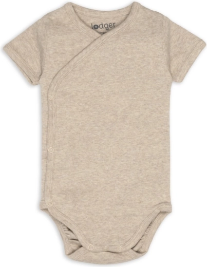 Body incrociato Lodger a maniche corte melange beige, taglia 68