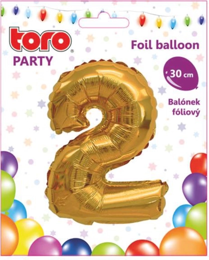 Palloncino in foil numero 2 30 cm oro TORO