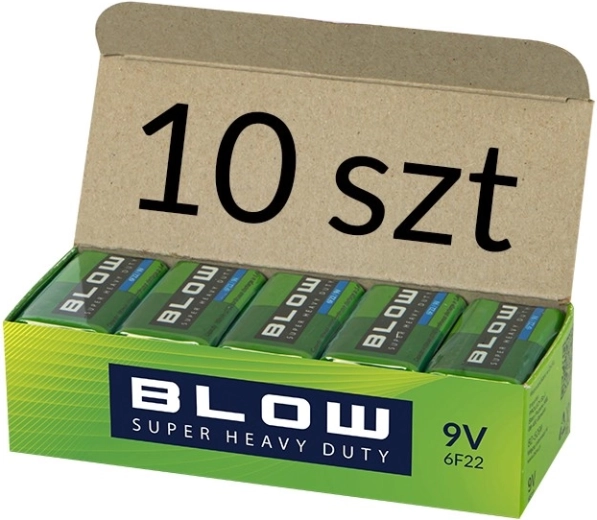 Batterie BLOW 9 V (6F22) super heavy duty, confezione da 10 pz