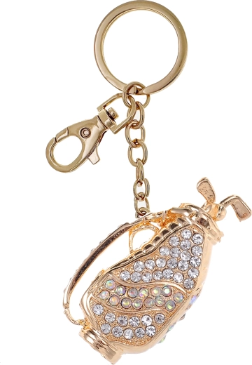 Portachiavi dorato a forma di mazza da golf