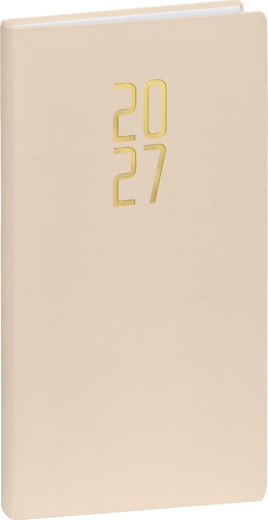 Agenda tascabile Notique Ponza 2027 beige 9 × 15,5 cm