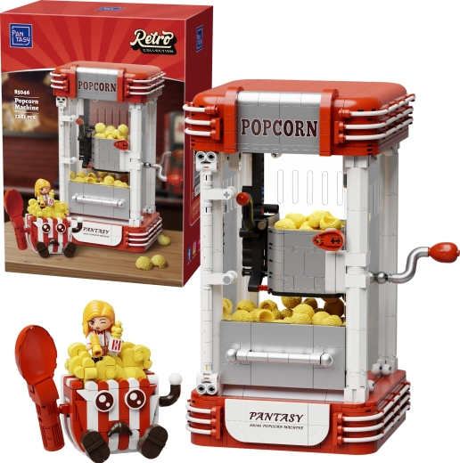 Pantasy set di costruzioni retro – macchina per popcorn
