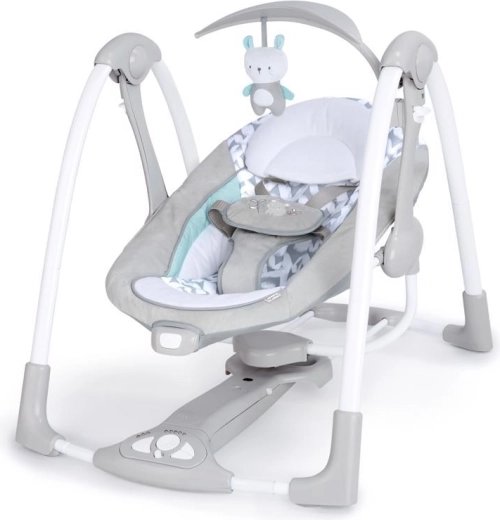 Altalena per bambini convertibile 2 in 1 con vibrazioni e melodie Raylan INGENUITY, 0m+ fino a 9 kg