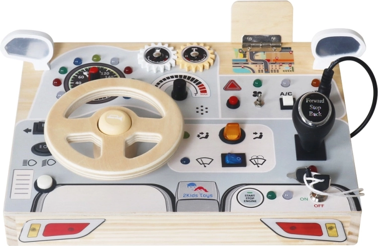 Tavola attività interattiva in legno a forma di Auto per bambini