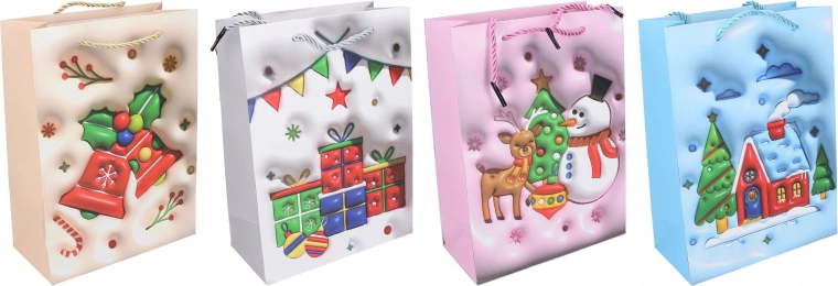 Borsa regalo natalizia S 18 × 24 × 8,5 cm