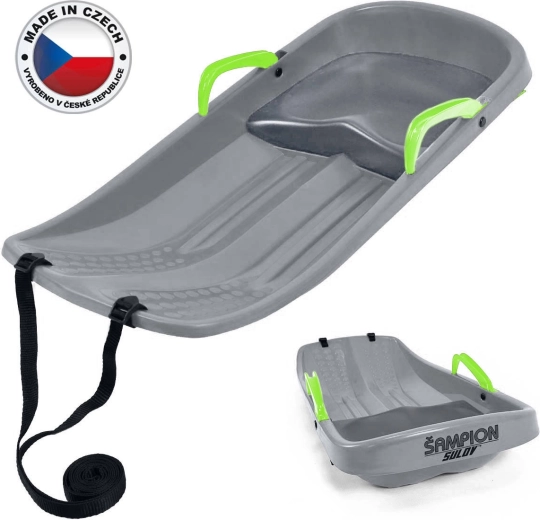 SULOV Champion slittino per bambini con seduta e cinghia grigio
