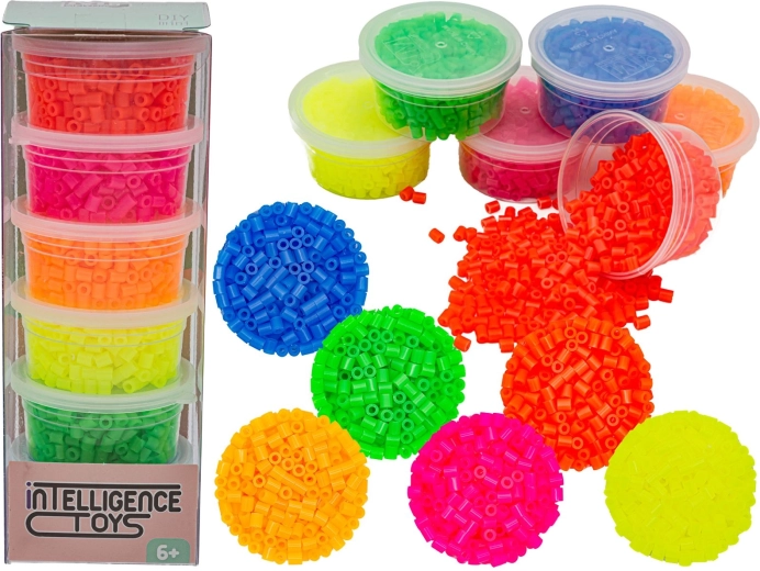 Perline fluorescenti da stirare – set di ricarica 3000 pezzi, mix di 6 colori