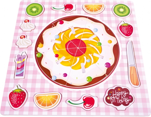 BINO puzzle ad incastro in legno torta