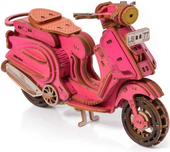 Little Story puzzle 3D in legno motocicletta Sting Scooter rosa