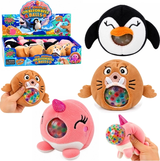 Giocattolo sensoriale antistress in peluche con palline d'acqua - 1 pezzo