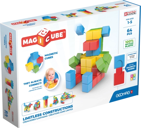 Costruzioni magnetiche Geomag Magicube Creative 64 pezzi