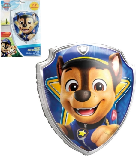 Palloncino in foil a forma di scudo CHASE – PAW PATROL 68 × 75 cm