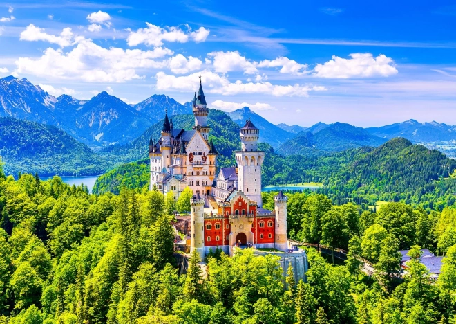 Puzzle Castello di Neuschwanstein in estate 1000 pezzi
