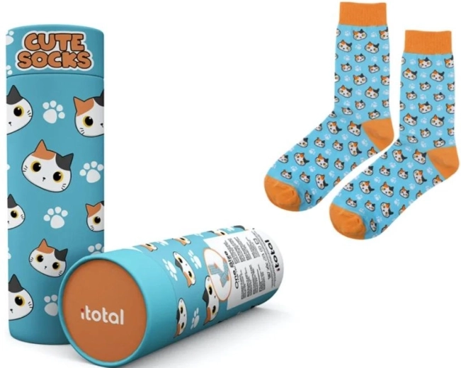 Calzini di cotone con gattino – Blu