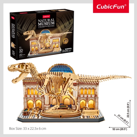 CubicFun puzzle 3D Natural Museum Tyrannosaurus Rex con illuminazione a LED