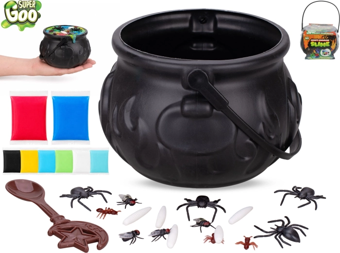 Calderone magico con slime e insetti Super Goo (8×27 g)